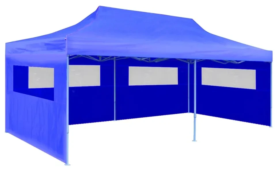 vidaXL Modrý skladací párty stan 3 x 6 m