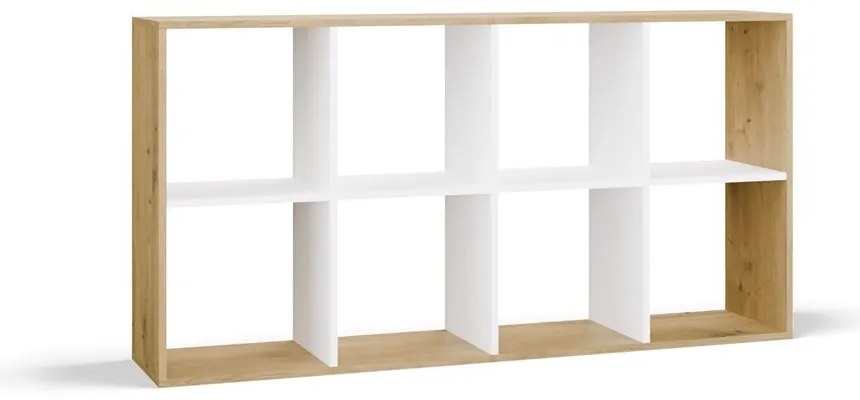 Regál Malax 2x4 147 cm dub Artisan/bílý