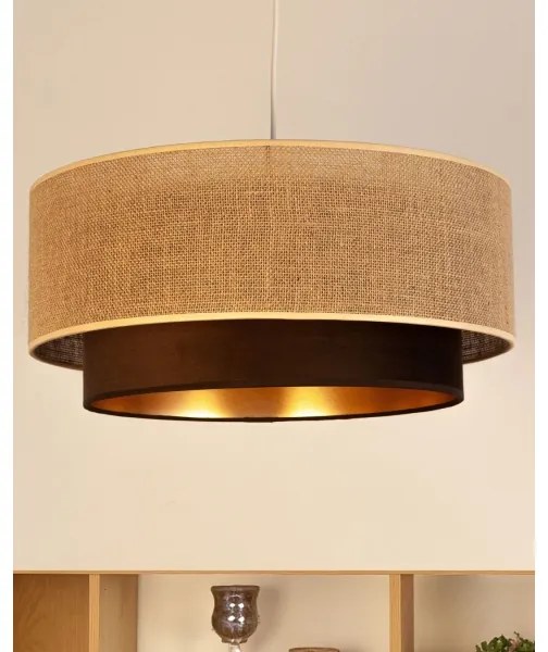 Luster na lanku SARTA 1xE27/60W/230V hnedá/juta