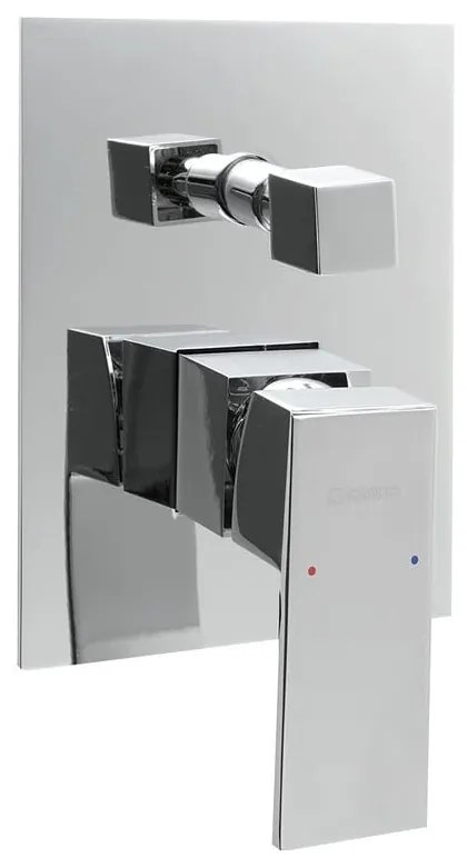 Podomietková sprchová batéria v lesklej striebornej farbe (2 výstupy) Latus – Sapho