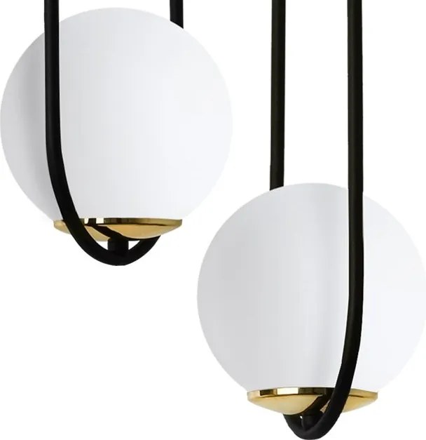 Závesné svietidlo Florence, 2x biele sklenené tienidlo, b/g, U