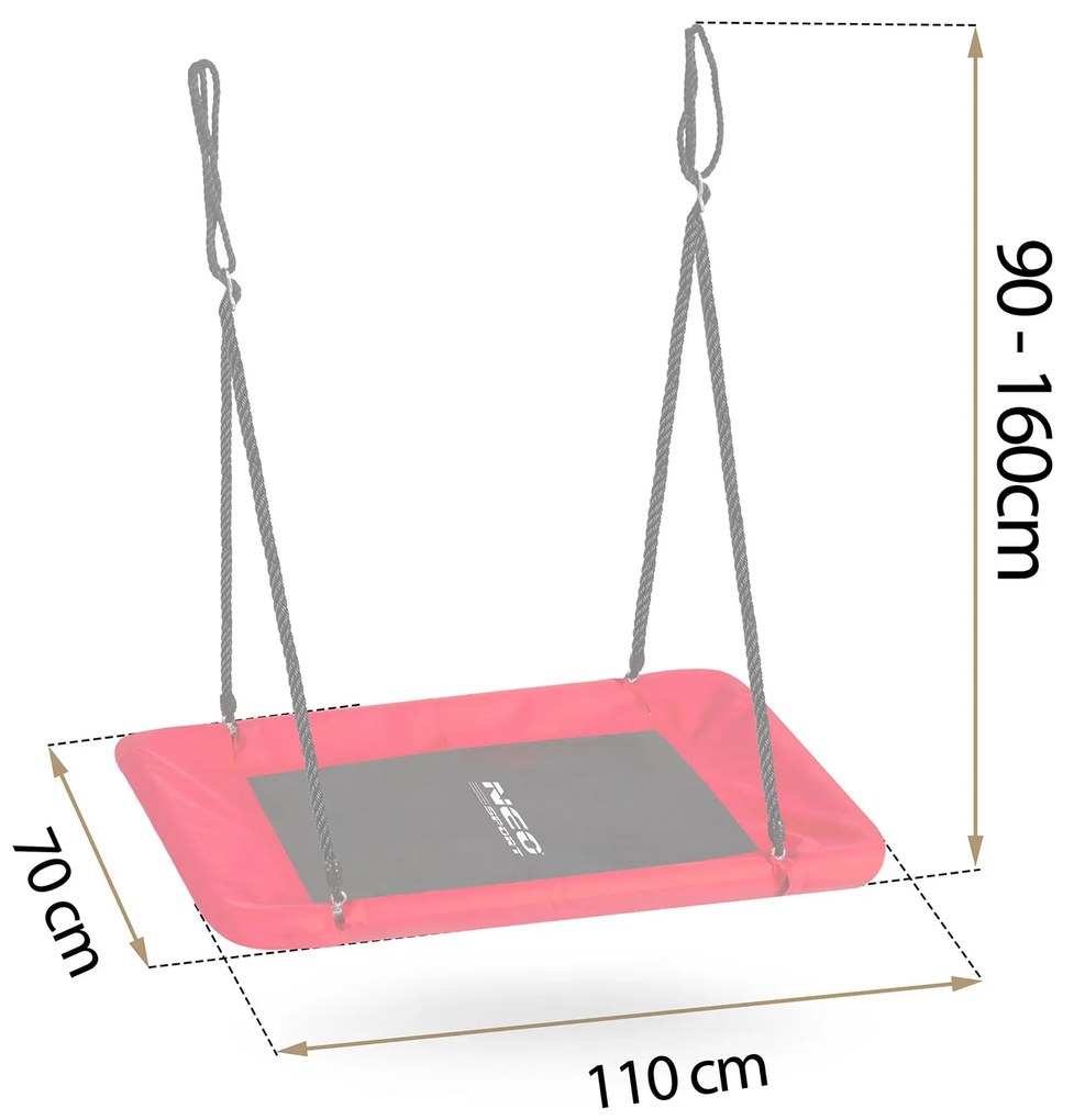 Hojdačka Bocianie hniezdo Obdĺžniková hojdačka Neo-Sport Swingo 110 x 70 cm