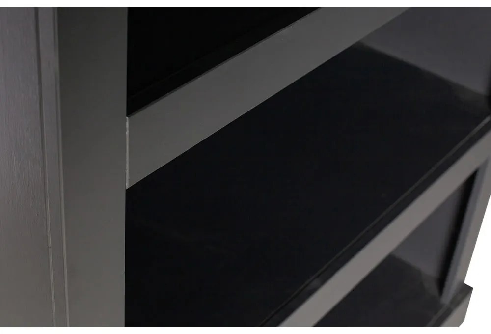 Čierna knižnica z borovicového dreva 107x160x39 cm Bonk – WOOOD