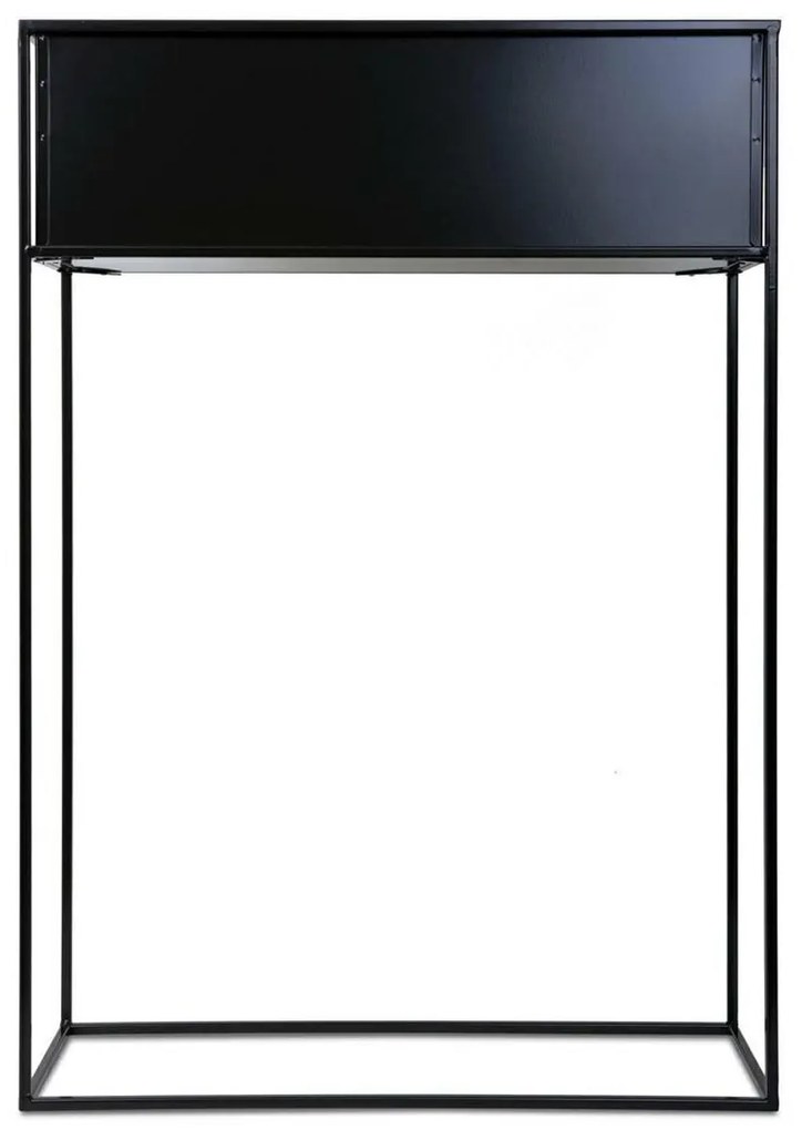 KOVOVÝ KVETINÁČ SO STOJANOM RECT 90X24X64 CM ČIERNA