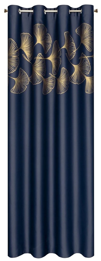 ZATEMŇOVACÍ ZÁVES NA KRÚŽKOCH HARMONY 140X250 CM NÁMORNÍCKA MODRÁ