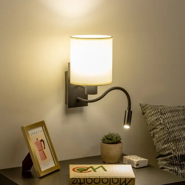 Brilagi - LED Nástenná lampa NUBILA 1xE27/25W/230V + LED/3W čierna/krémová