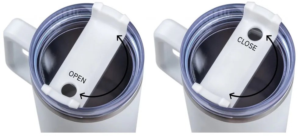 Foxigy Termohrnček do auta so slamkou 1200 ml White
