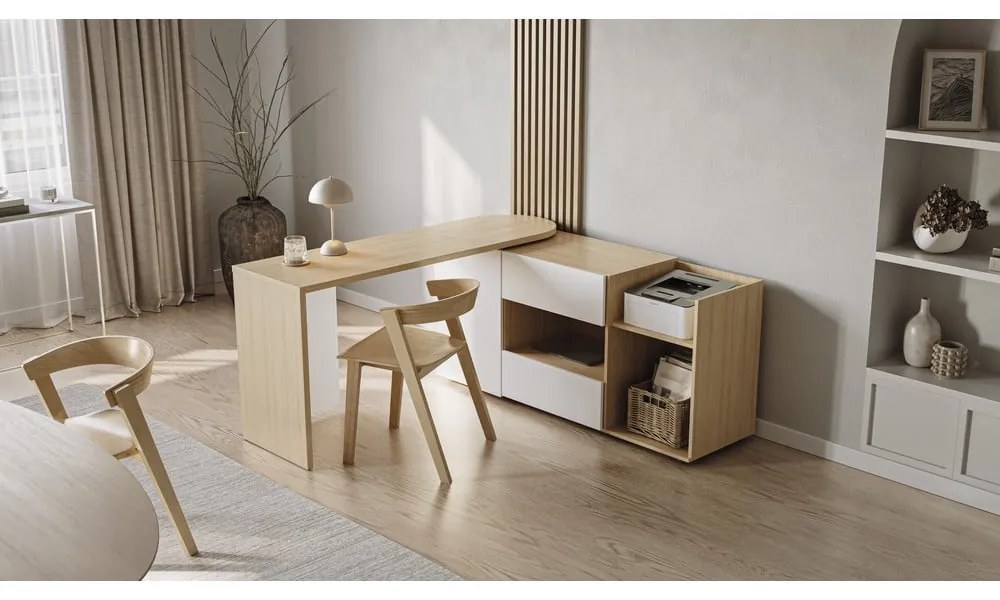 Pracovný stôl s doskou v dubovom dekore 48x159 cm Tango – TemaHome