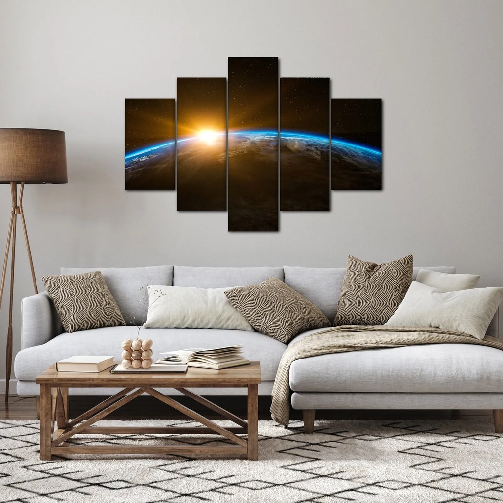 Obraz planéty Zem z vesmíru (150x105 cm)