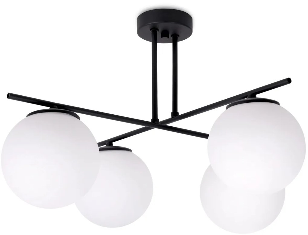 Stropné svietidlo Florence, 4x biele sklenené tienidlo