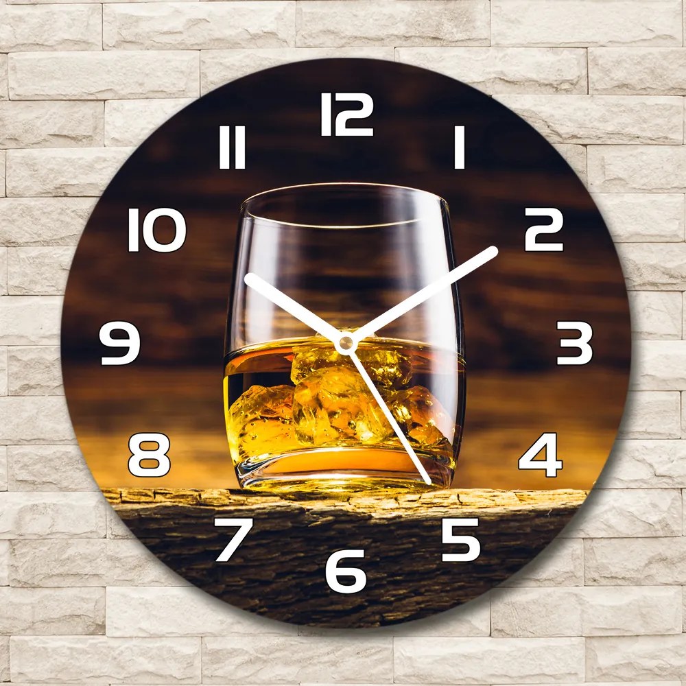 Sklenené hodiny na stenu Bourbon v pohári pl_zso_30_f_95142140
