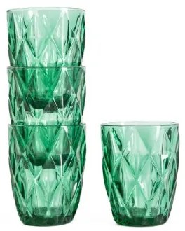 Sada štyroch pohárov LUNO zelená 748196 280 ml (4 ks)