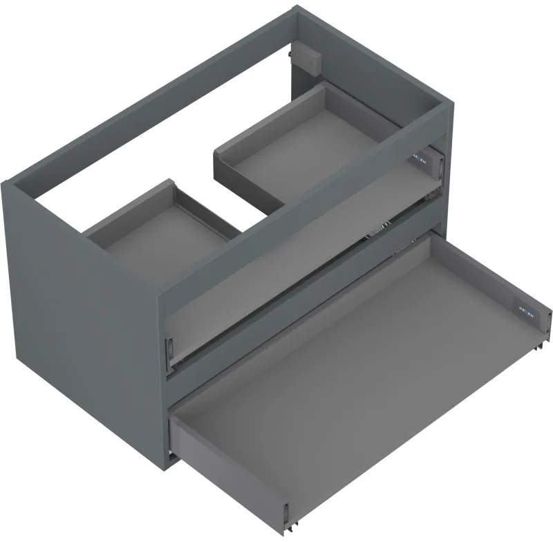 Mexen Box-A, závesná skrinka 80 cm, 2 zásuvky, grafitová matná, 91AX0-0800-470-2-66