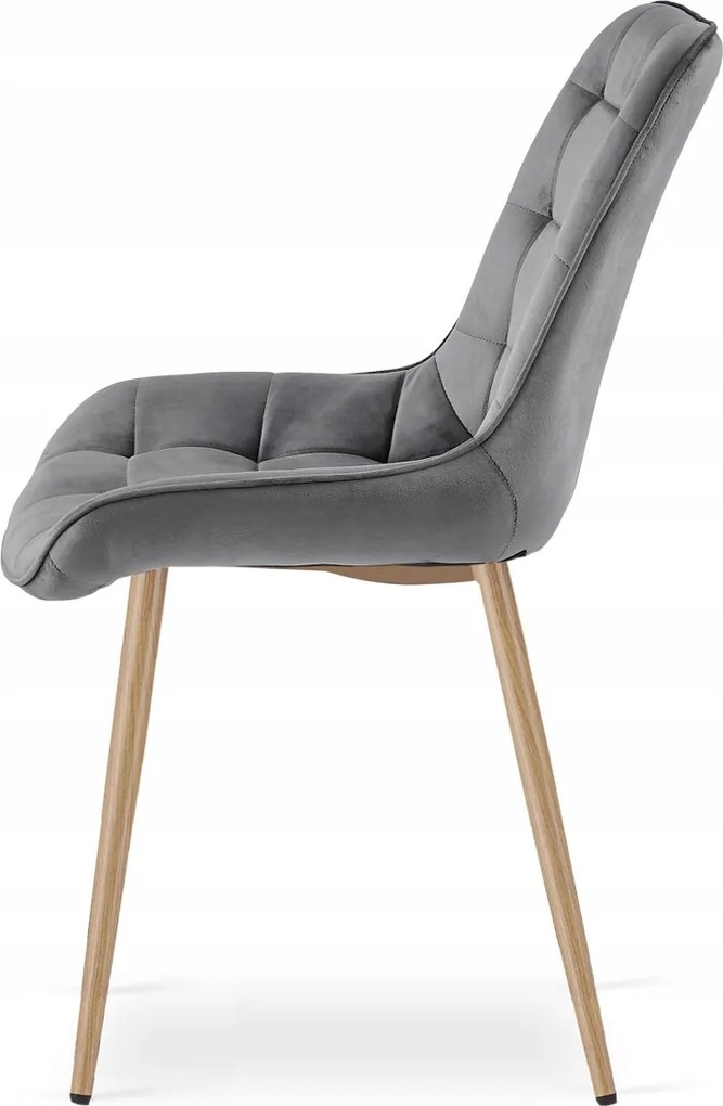 Sivá zamatová stolička BERA