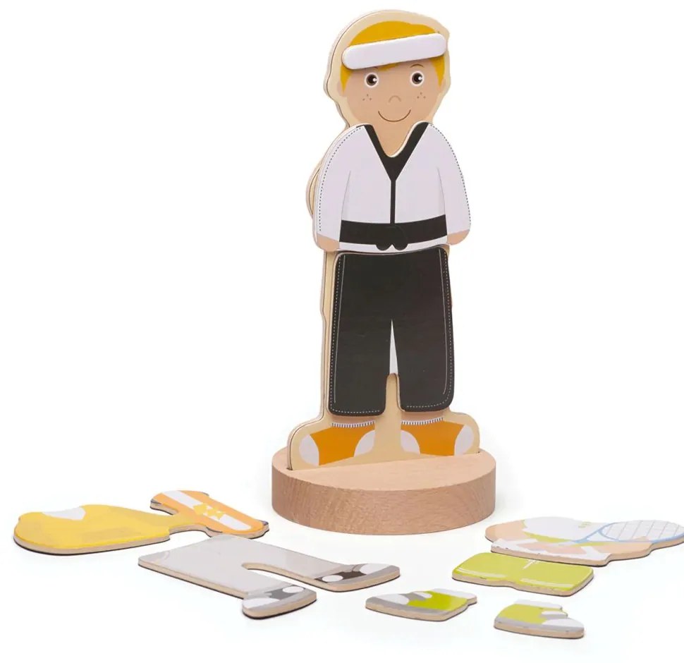 Bigjigs Toys magnetické obliekacie puzzle Športové aktivity