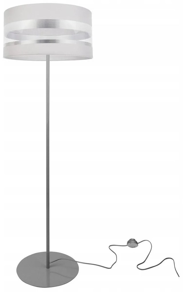Stojacia lampa Intense Chrome, 1x textilné tienidlo (výber zo 6 farieb), (výber z 3 farieb konštrukcie), (fi 40cm), o