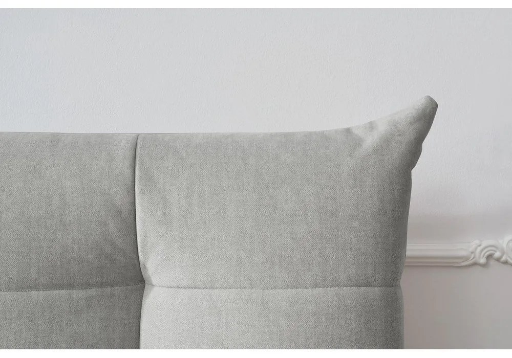 Svetlosivá čalúnená dvojlôžková posteľ s úložným priestorom s roštom 160x200 cm Clothilde – Bobochic Paris