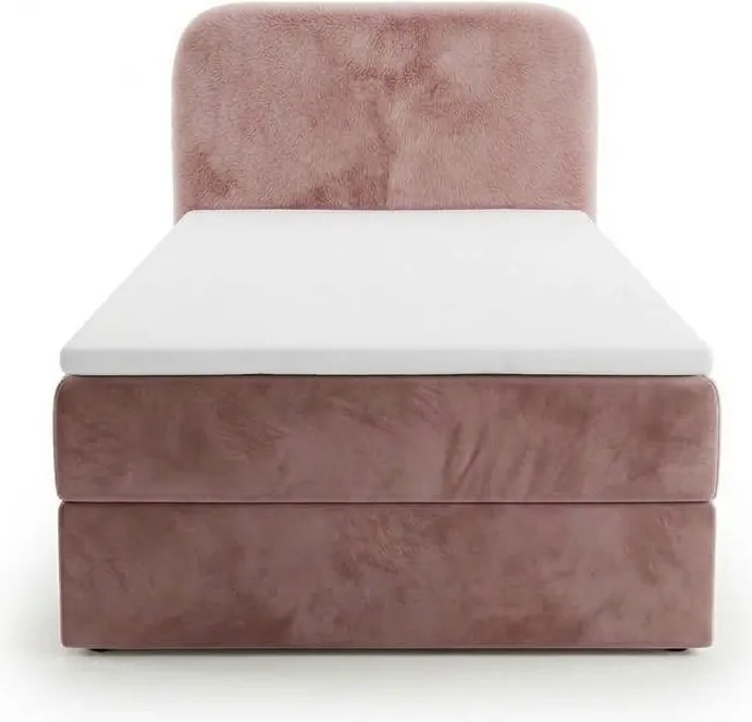 Čalúnená posteľ boxspring FORENA 90x200 cm staroružová Matrac: Matrac Bonell pružinový