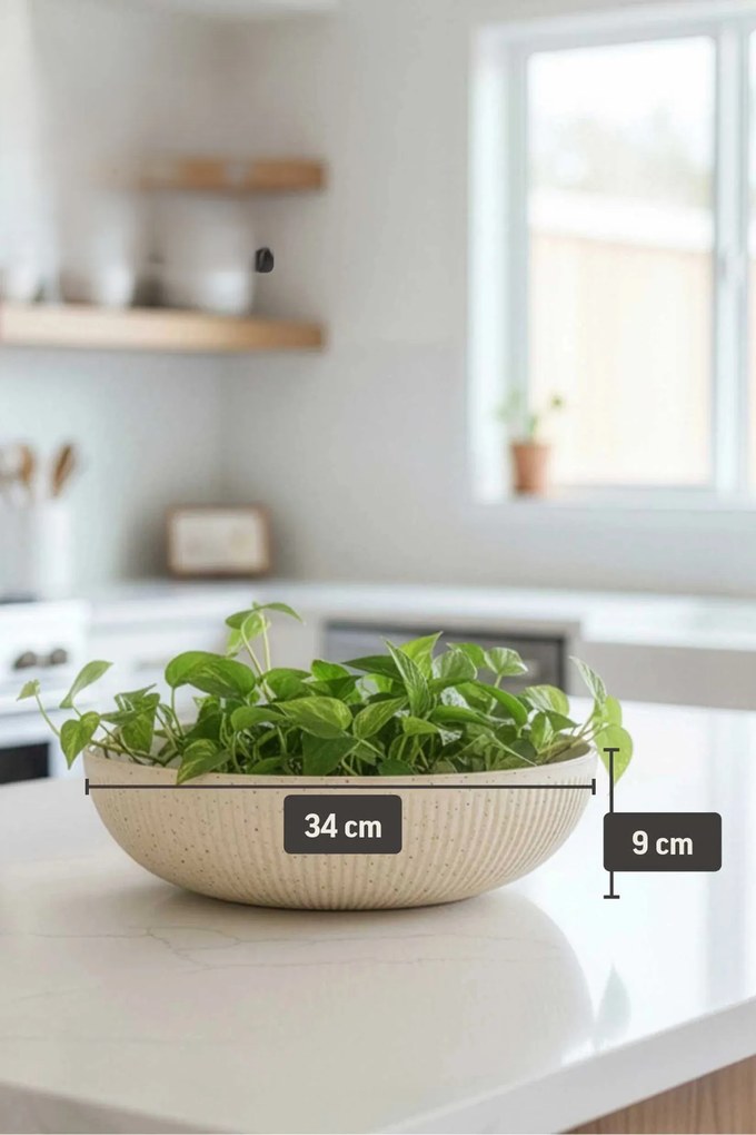 Okrasná miska PLANA, sklolaminát, priemer 34 cm, čierna