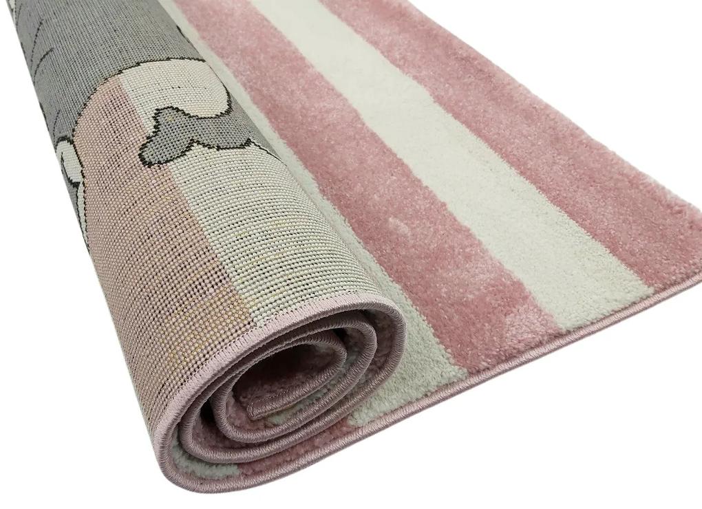 Vopi koberce Detský koberec Kiddo A1087 pink - 80x150 cm