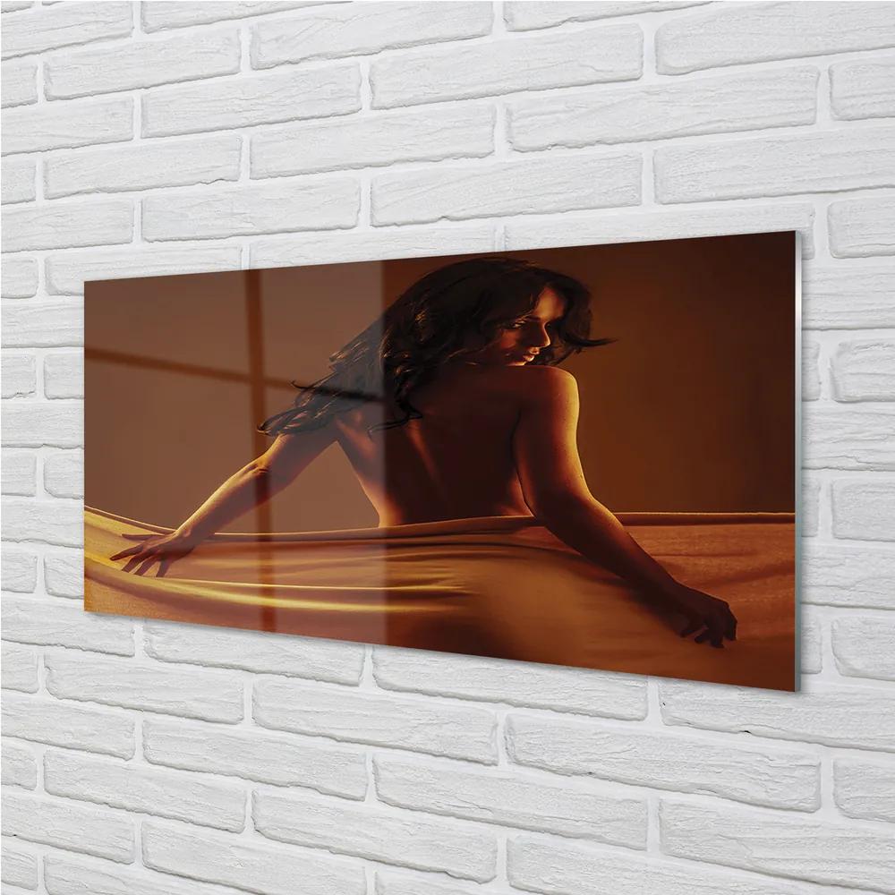 Obraz plexi Žena s materiálom 125x50 cm