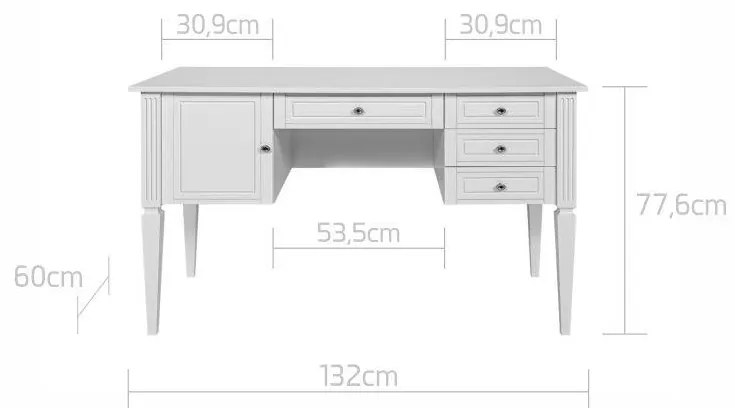 Bellamy Sivý písací stôl Ines bureau