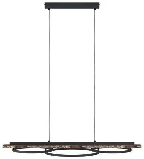 Eglo 99624-LED Stmievateľný luster BOYAL 2xLED/12,5W/230V+LED/15,5W hnedá/čierna