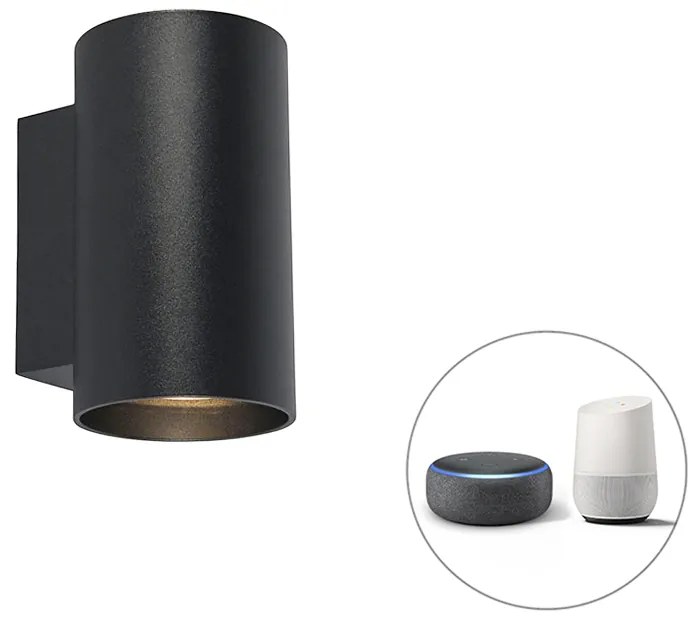 Inteligentná dizajnová nástenná lampa čierna vrátane 2 WiFi GU10 - Sandy