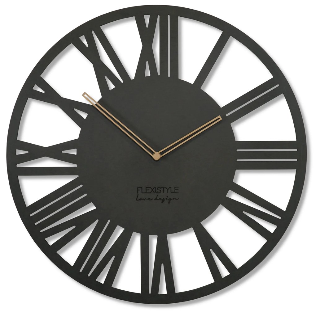 Dekorstudio Moderné drevené hodiny EKO Loft Adulto 50cm - antracit