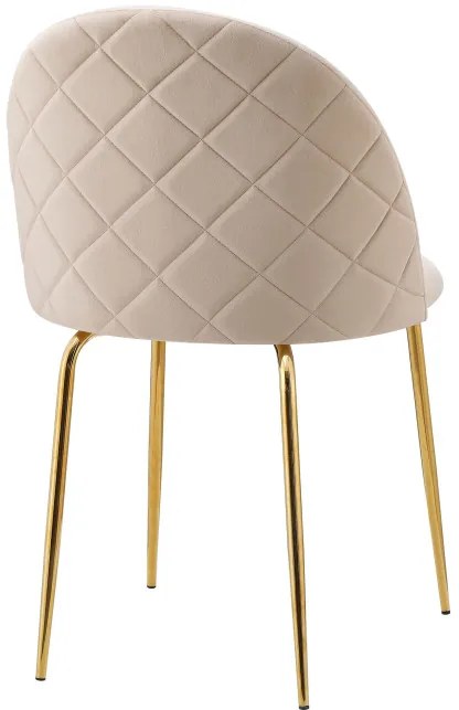 Jedálenská stolička FARGO zamatová, zlatá / béžová