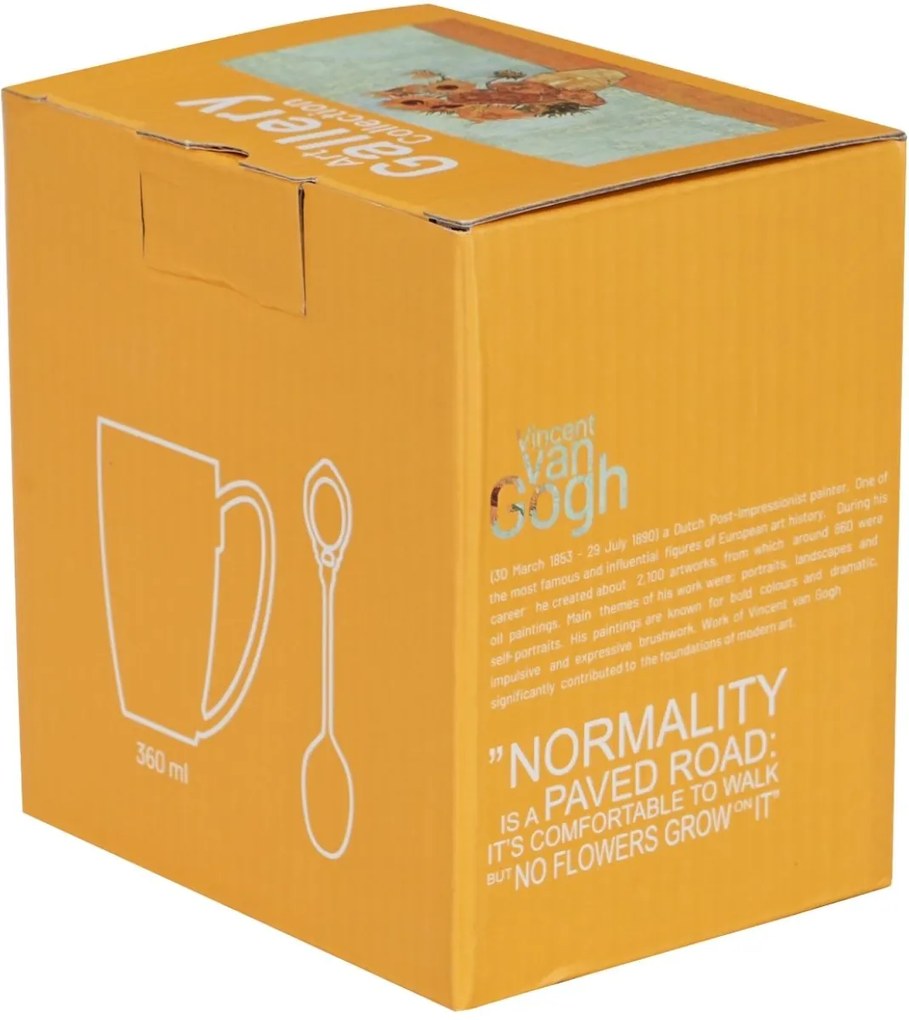 Porcelánový hrnček s lyžičkou Van Gogh Sunflowers 360 ml
