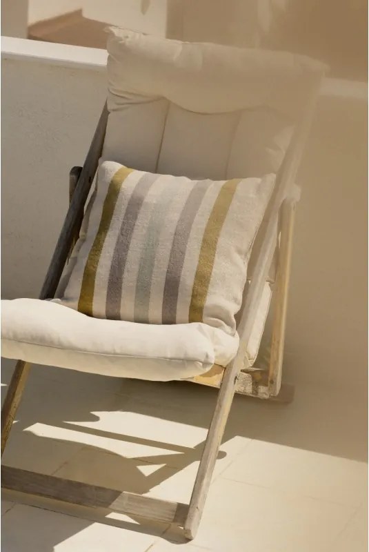 Ľanová obliečka na vankúš Virta 45x45, ľan-olivovo-sivá