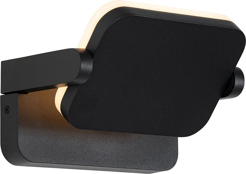 Vonkajšia nástenná lampa čierna vrátane LED nastaviteľná - Kamile