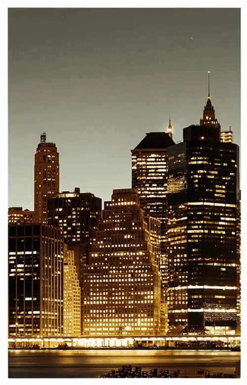 Plagát nočný New York - 60x90 white