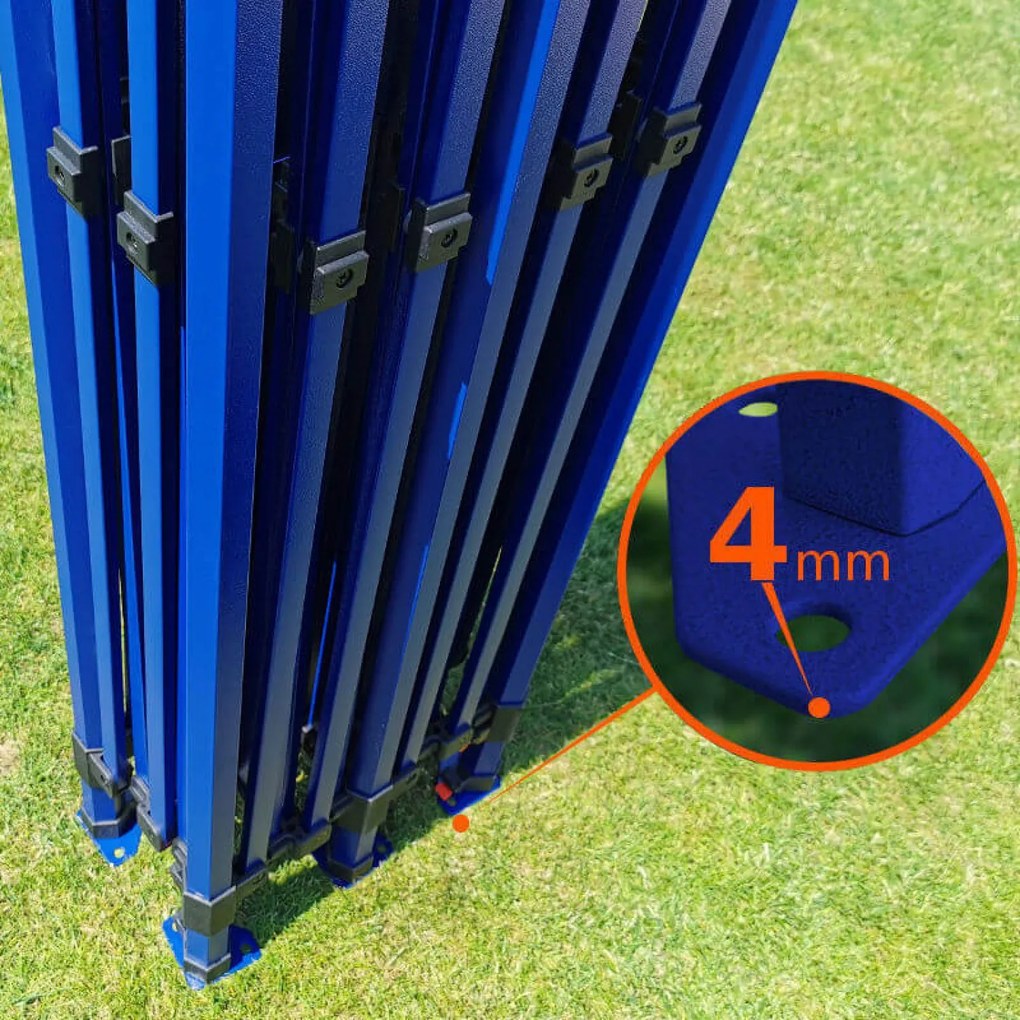 BRIMO Záhradný altánok 3×6 m – skladací s 3 stenami - s 3 stenami - Modrá 24