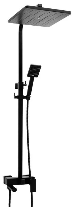 Sprchová súprava KABE s výtokom do vane - čierna matná - hlavica 30x30 cm