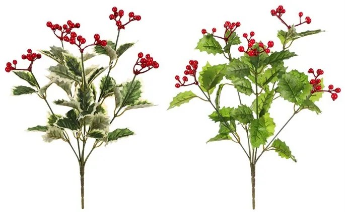 Súprava umelý trs Cezmína s červenými bobuľami, 2 ks, 34 cm