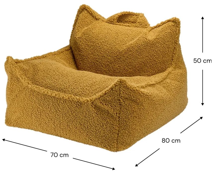 Hnedý detský sedací vak z textílie buklé Chair – Wigiwama