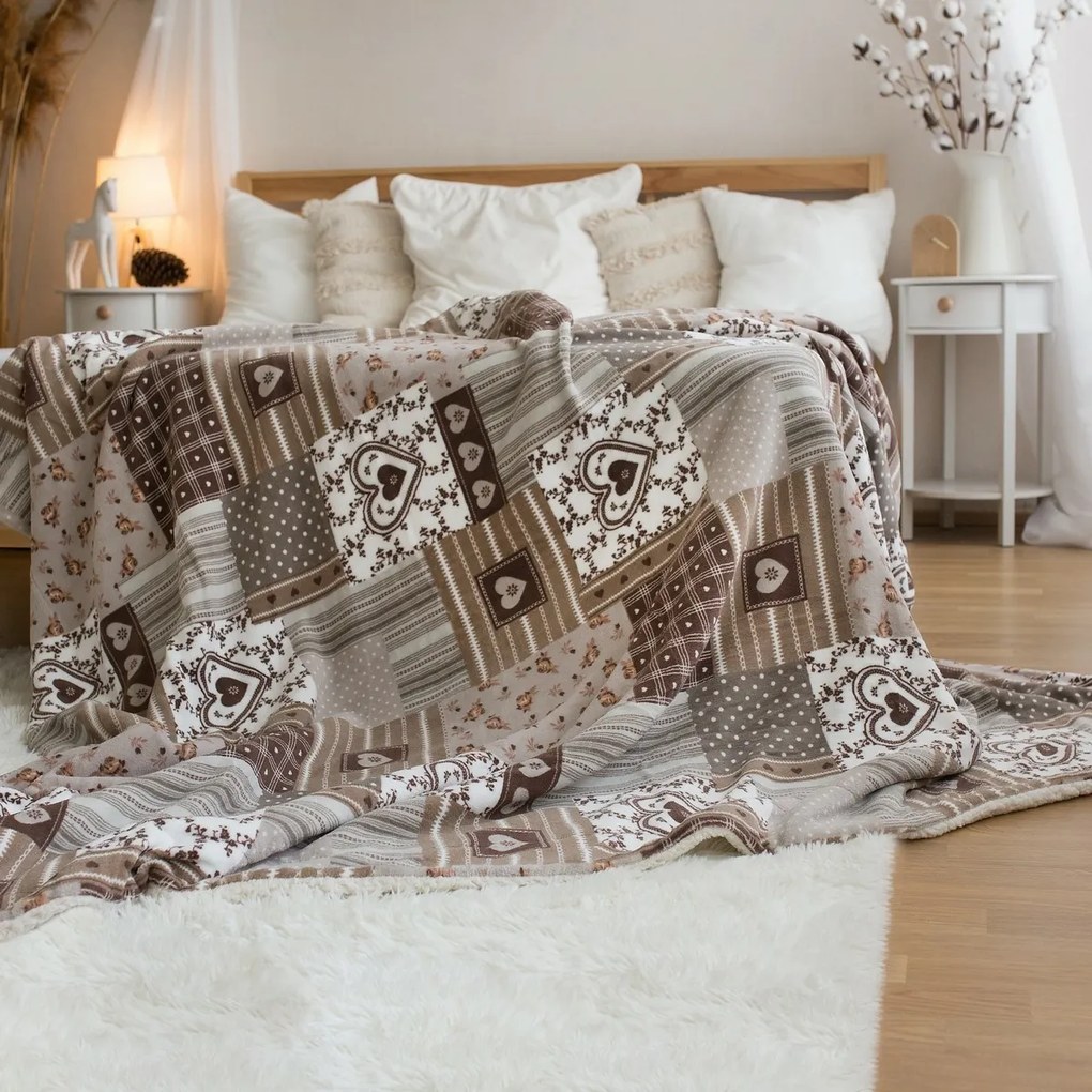 Stanex Baránková deka Pečvork béžová, 150 x 200 cm