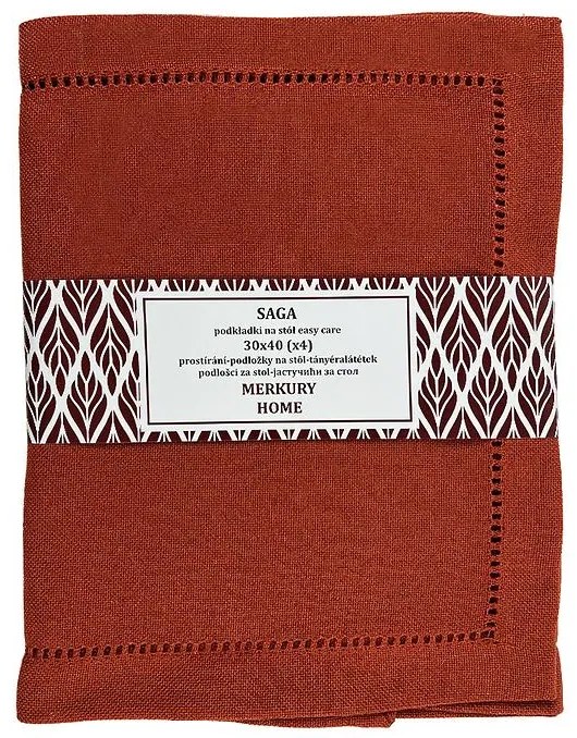 Podložky na stôl SAGA oranžová 30x40 easy care  4 ks
