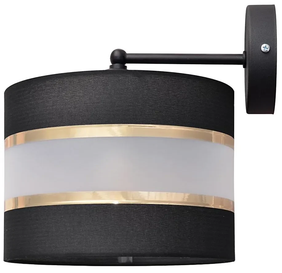 Helam Nástenná lampa HELEN 1xE27/15W/230V čierna/zlatá HE1223