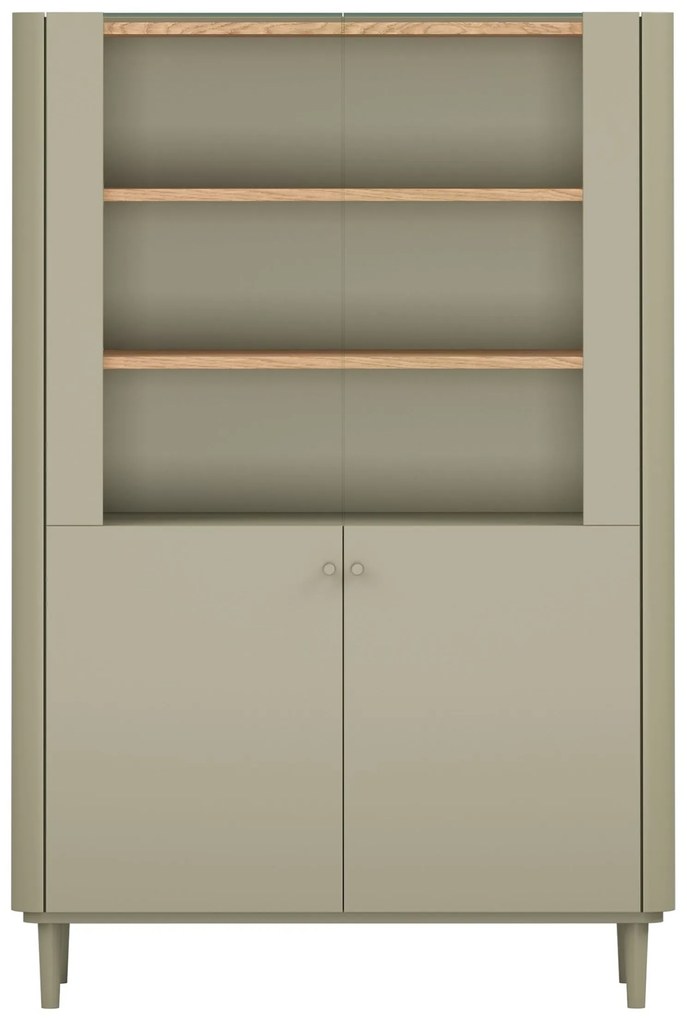 Vitrína Elivo 100 cm na nožičkách - eukalyptus / dub baltic dune