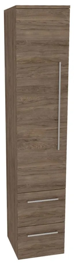 Mereo Bino, kúpeľňová skrinka vysoká 163 cm, ľavá, Multidecor, Dark Rockford Hic, MER-CN697DRH1