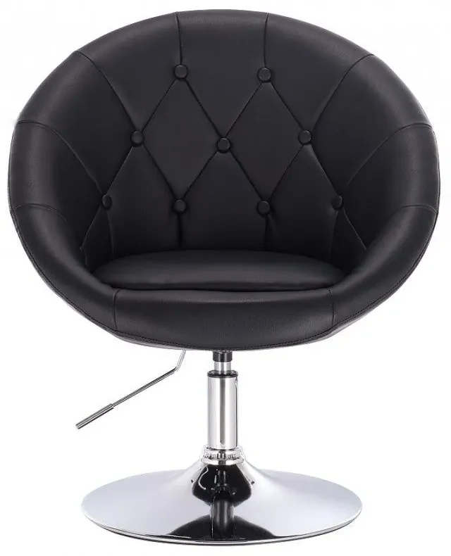 LuxuryForm DESIGN Kreslo VERA na striebornom tanieri - čierne