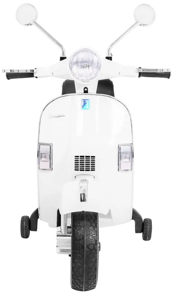 RAMIZ Elektrická motorka Vespa  biela - 2x12V/ 25W - 12V7Ah - 2023