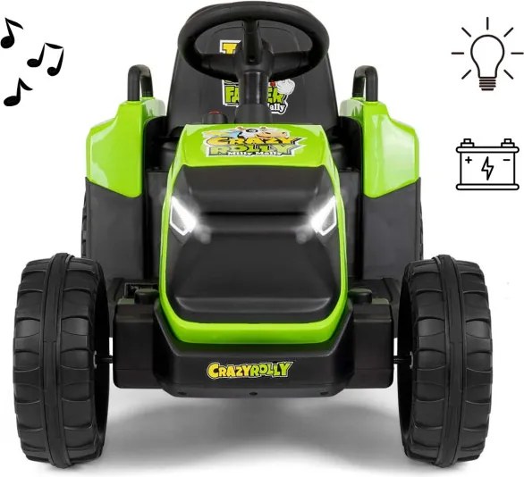 Elektrický traktor s prívesom Rolly zelený