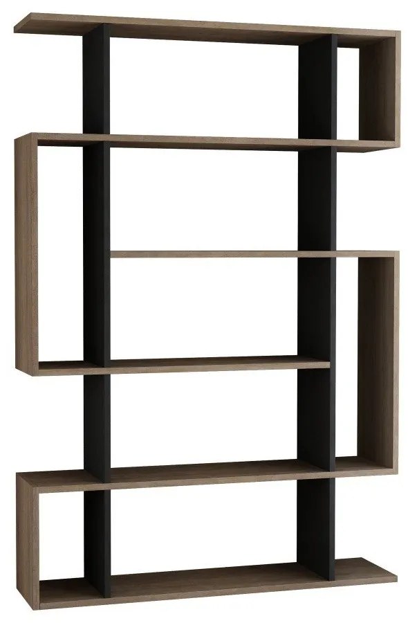 Antracitovosivá/v prírodnej farbe knižnica v dekore duba 108,5x161 cm Mito – Homitis