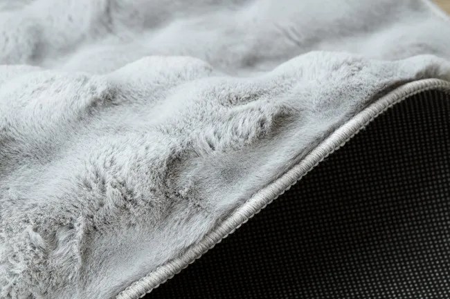 Koberec BUBBLE strieborný 21 štrukturálny 3D, kruh