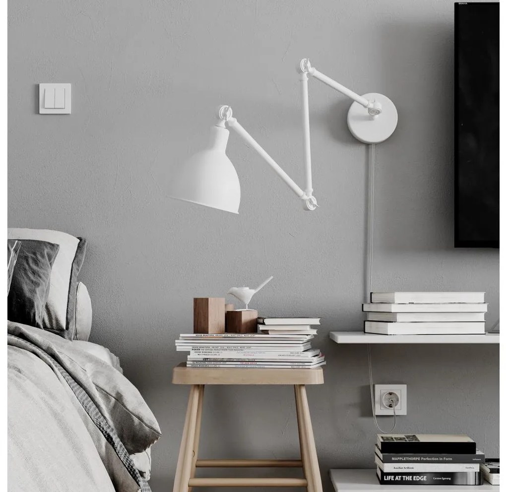 ByRydens 2827660-5007 - Stmievateľná nástenná lampa BAZAR 1xE27/5W/230V biela