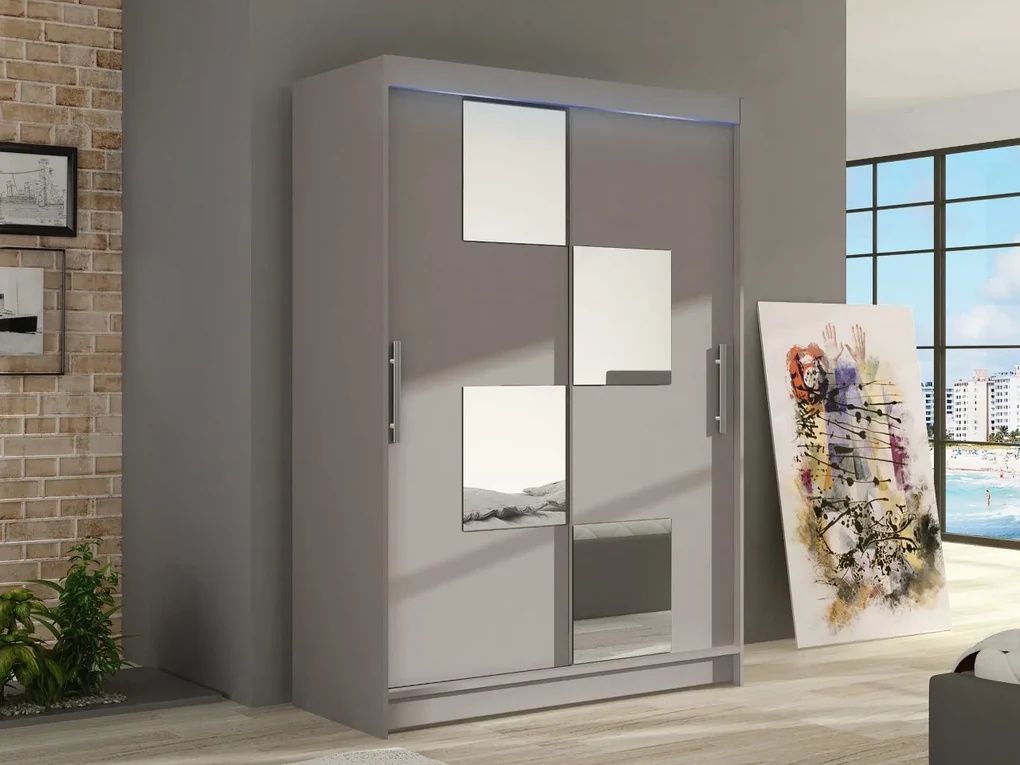 Skriňa Ada III, Farby: sonoma, Osvetlenie: osvetlenie LED RGB - farebné